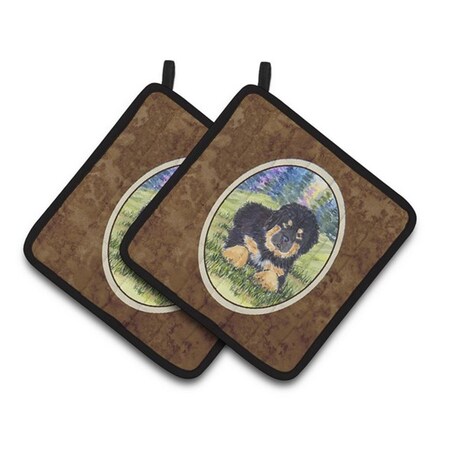 Carolines Treasures Tibetan Mastiff Pair of Pot Holders, 7.5 x 3 x 7.5 in. SS1037PTHD